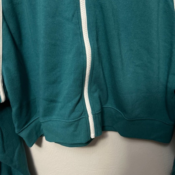 DSG Full Zip Oversized Cropped Teal w/ White Accents Hoodie Size Various 0328 - Picture 3 of 8